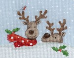 Snowy Reindeer stitched